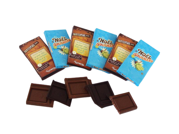 Mini Tablette de chocolat Français personnalisée 30g
